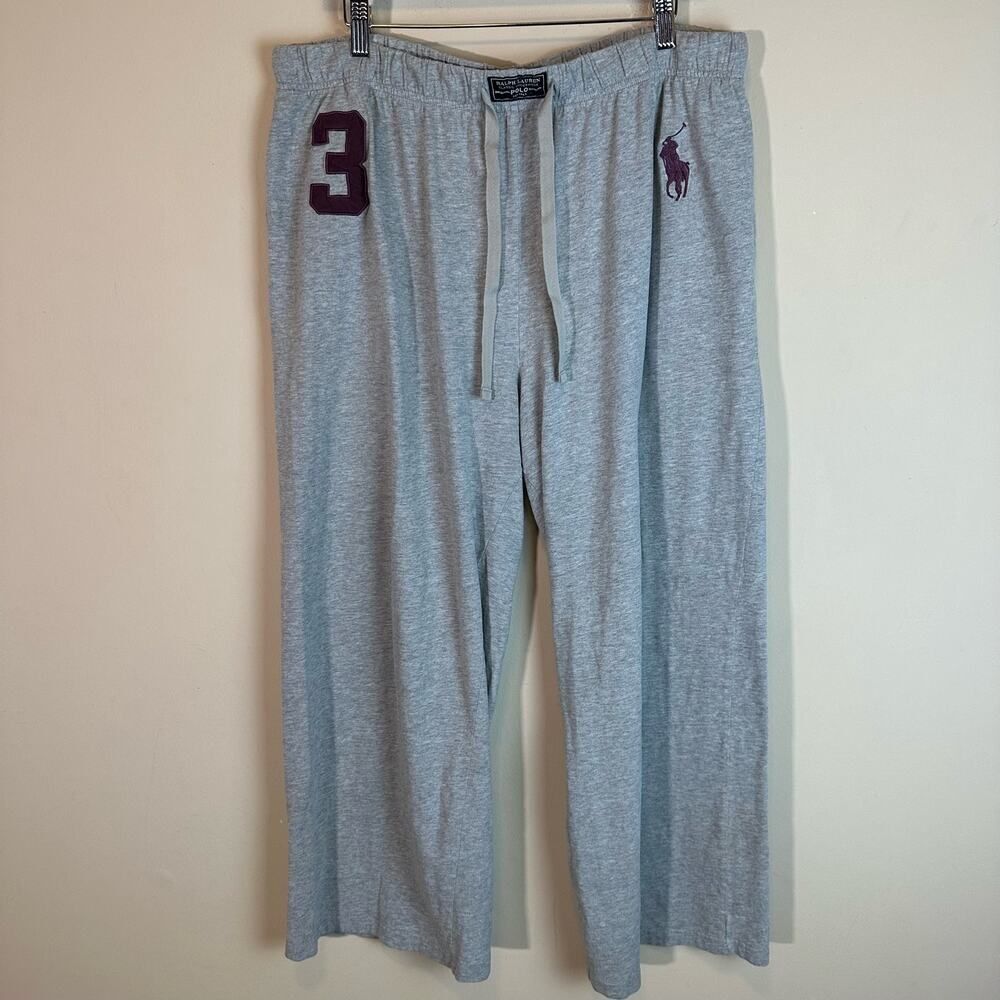 Polo Ralph Lauren Grey Jersey Sleepwear‎ Lounge Pants Big Pony XL NWOT